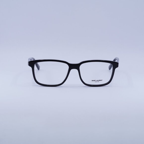 Saint Laurent SL458/F 001 Eyeglasses Black 55mm Rectangle Frame - Picture 2 of 11